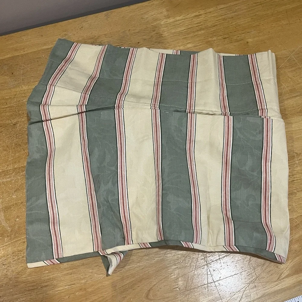 Waverly Striped‎ Damask Sweetwater Pleated Ascot Valance Window Treatment 78